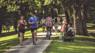 People walking in the park